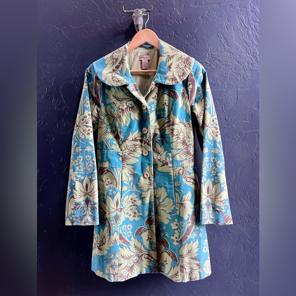 Anthropologie Elevenses cotton corduroy. Floral print. Size 6.